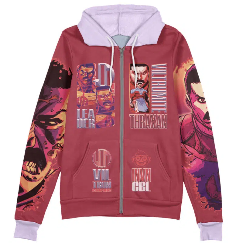 Thragg Invincible Streetwear Zip Hoodie Jacket - Image 2