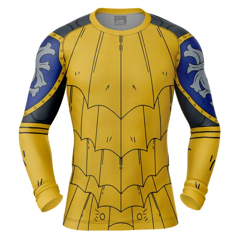 Escanor Armor V2 Seven Deadly Sins Long Sleeve Rash Guard Compression Shirt