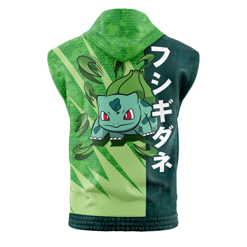 Bulbasaur Attack Pokemon Sleeveless Hoodie - Image 2