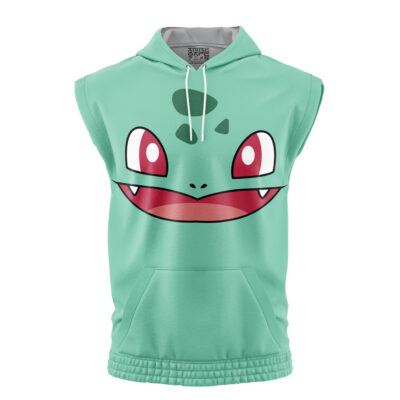Bulbasaur Face Pokemon Sleeveless Hoodie