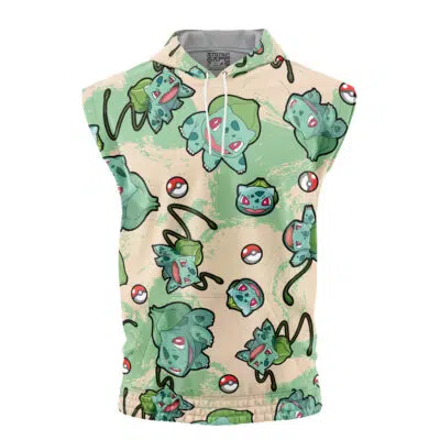 Bulbasaur Pattern Pokemon Sleeveless Hoodie