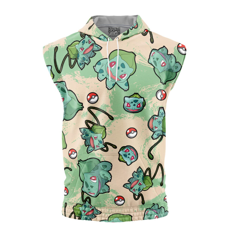 Bulbasaur Pattern Pokemon Sleeveless Hoodie