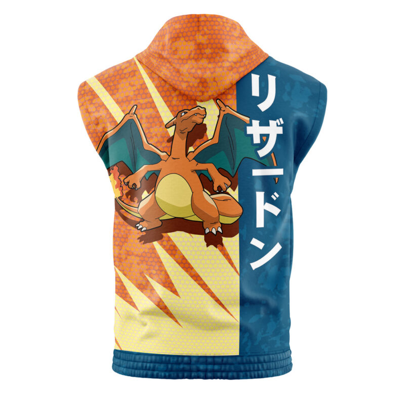 Charizard Attack Pokemon Sleeveless Hoodie - Image 2