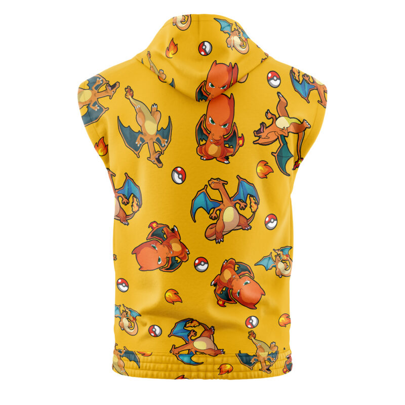 Charizard Pattern Pokemon Sleeveless Hoodie - Image 2