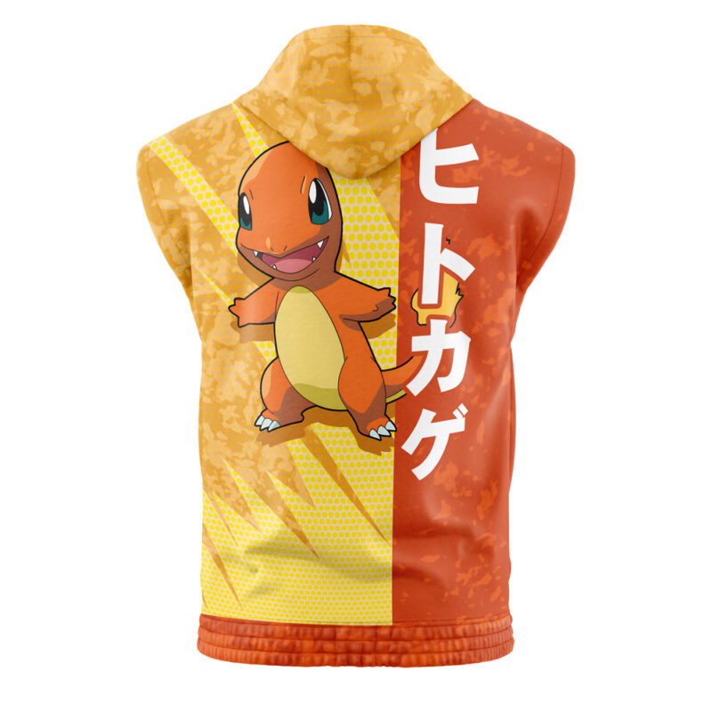 Charmander Attack Pokemon Sleeveless Hoodie - Image 2