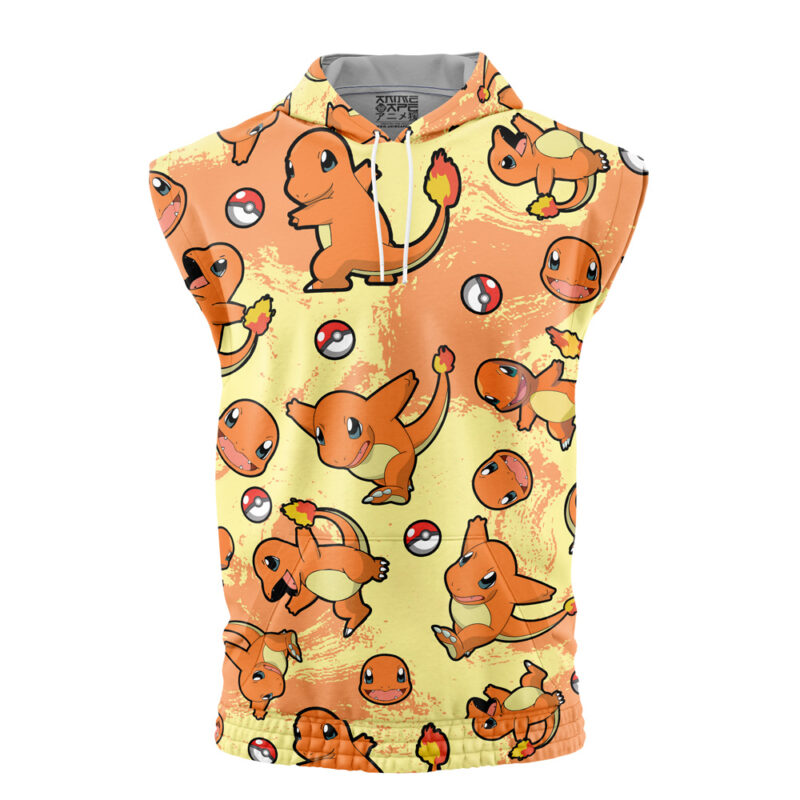 Charmander Pattern Pokemon Sleeveless Hoodie