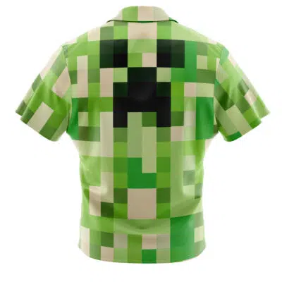 Creeper Pattern Minecraft Button Up Hawaiian Shirt
