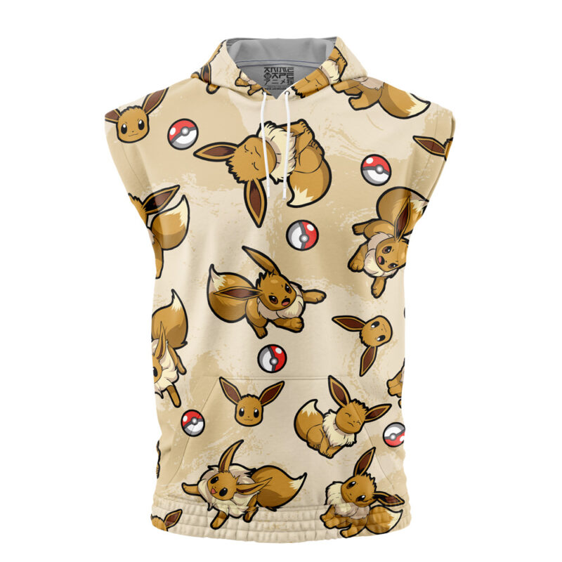 Eevee Pattern Pokemon Sleeveless Hoodie