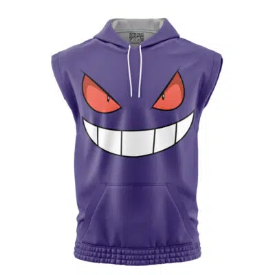 Gengar Face Pokemon Sleeveless Hoodie
