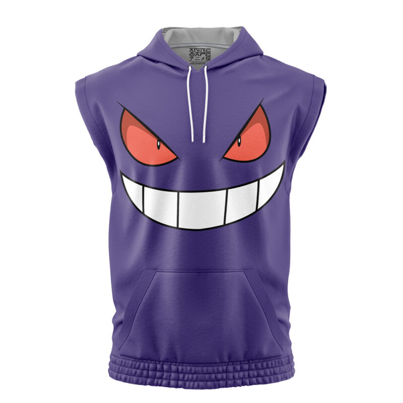 Gengar Face Pokemon Sleeveless Hoodie