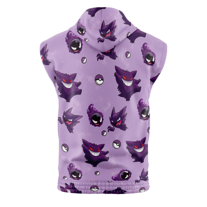 Gengar Pattern Pokemon Sleeveless Hoodie - Image 2