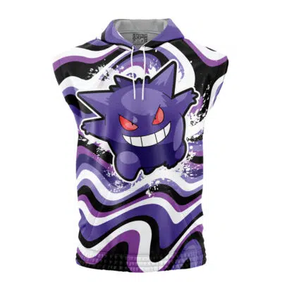Gengar Trippy Pokemon Sleeveless Hoodie