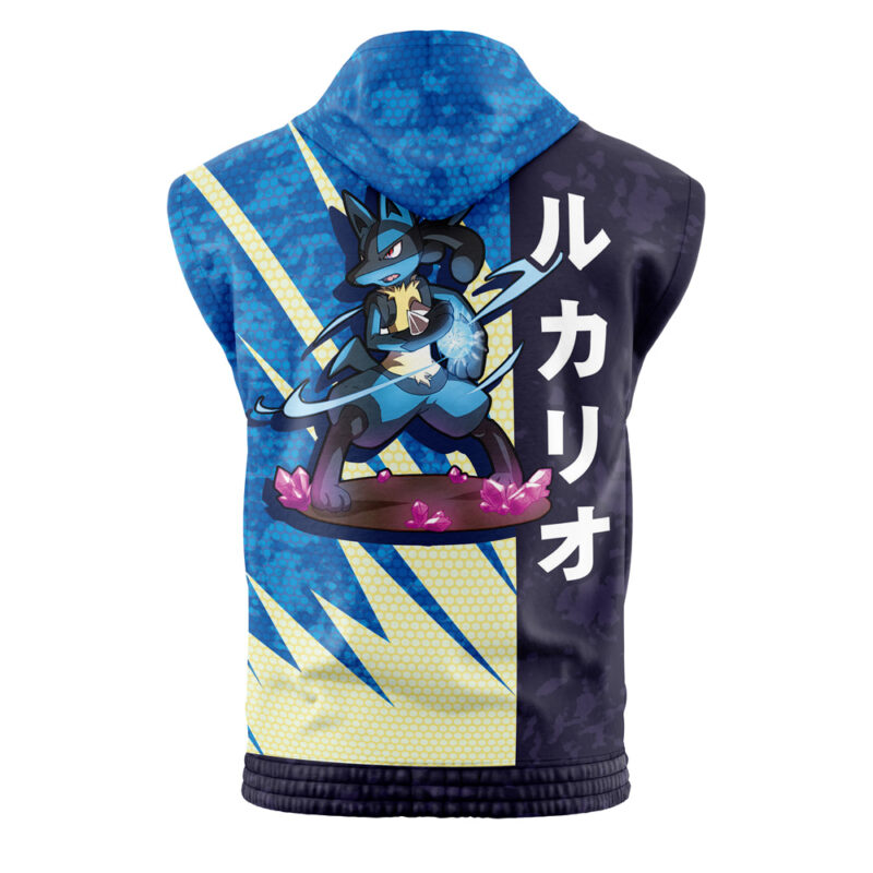 Lucario Attack Pokemon Sleeveless Hoodie - Image 2