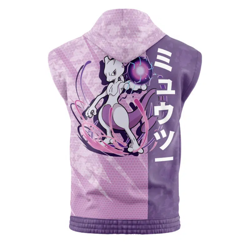Mewtwo Attack Pokemon Sleeveless Hoodie - Image 2