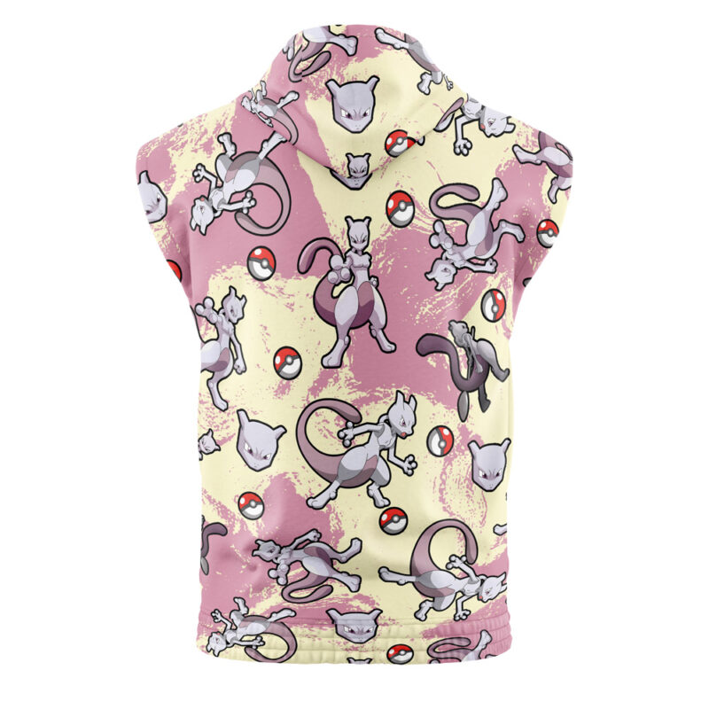 Mewtwo Pattern Pokemon Sleeveless Hoodie - Image 2