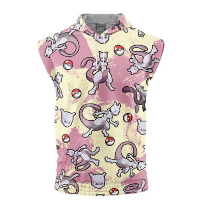Mewtwo Pattern Pokemon Sleeveless Hoodie