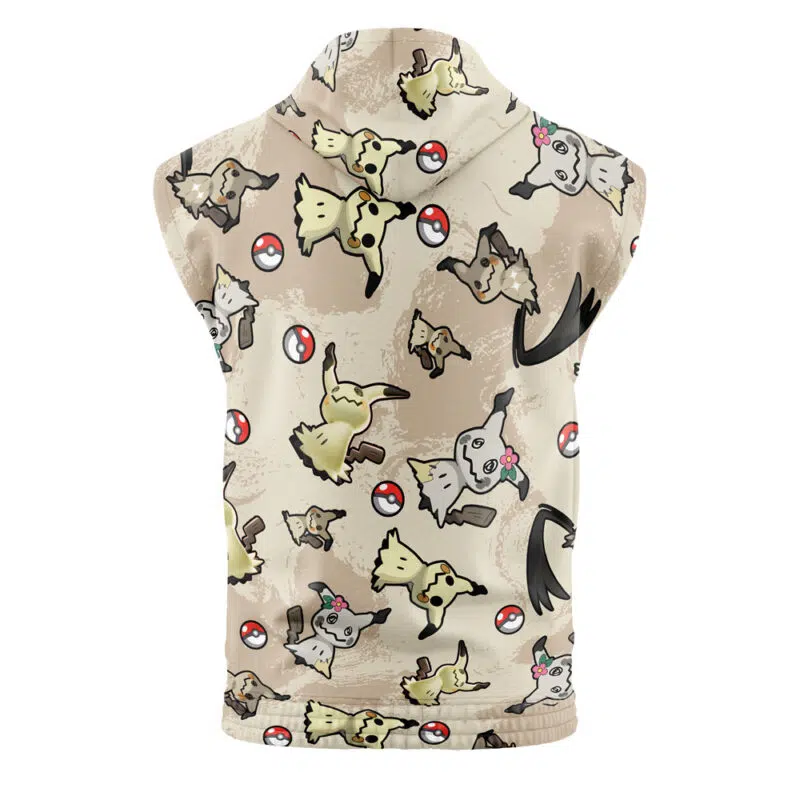 Mimikyu Pattern Pokemon Sleeveless Hoodie - Image 2