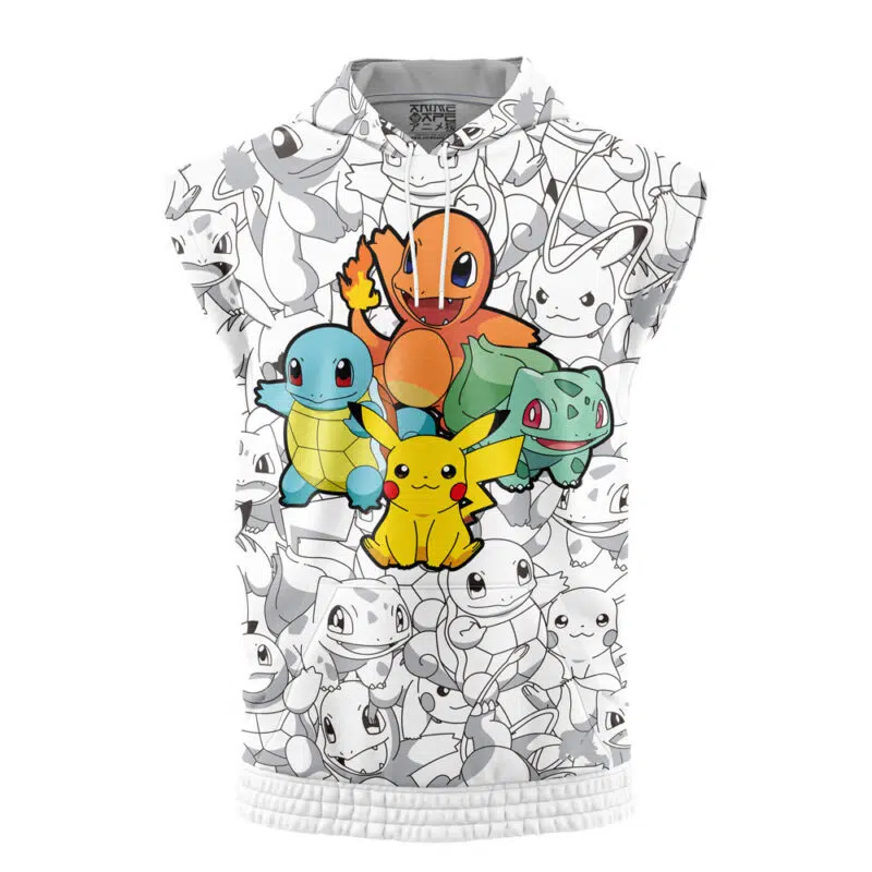 Original Starters Pokemon Sleeveless Hoodie