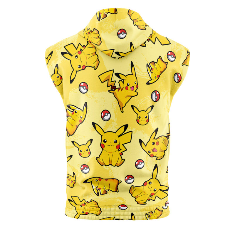 Pikachu Pattern Pokemon Sleeveless Hoodie - Image 2