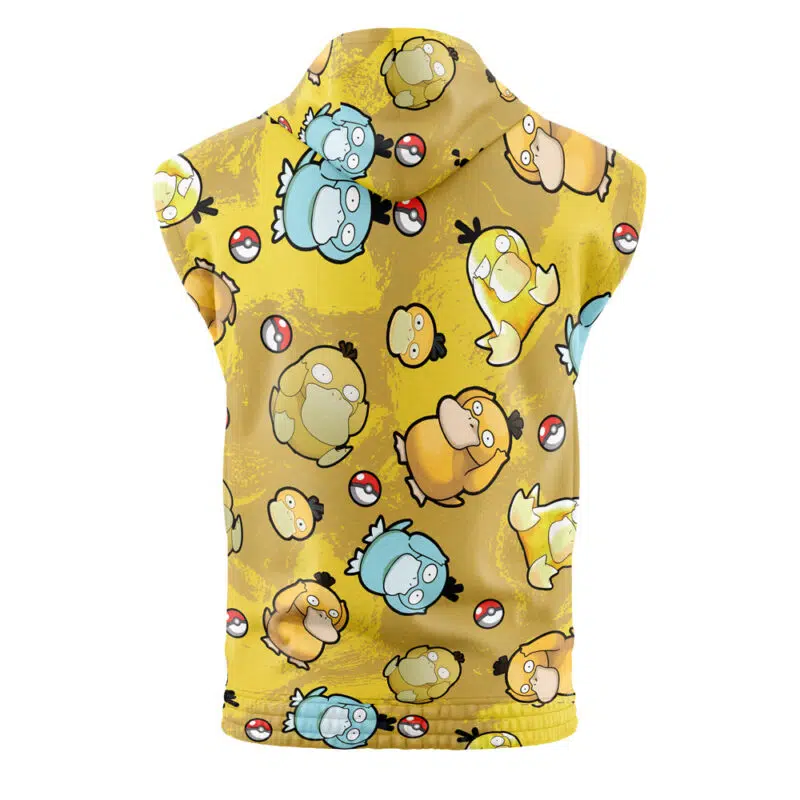 Psyduck Pattern Pokemon Sleeveless Hoodie - Image 2
