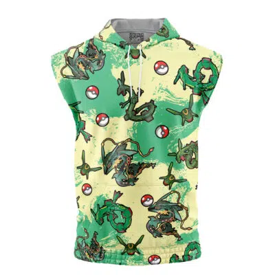 Rayquaza Pattern Pokemon Sleeveless Hoodie