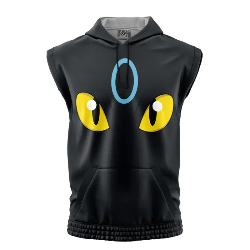 Shiny Umbreon Face Pokemon Sleeveless Hoodie