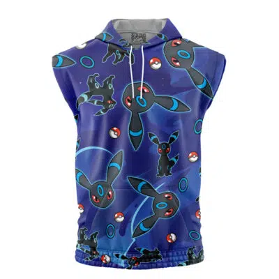 Shiny Umbreon Pattern Pokemon Sleeveless Hoodie