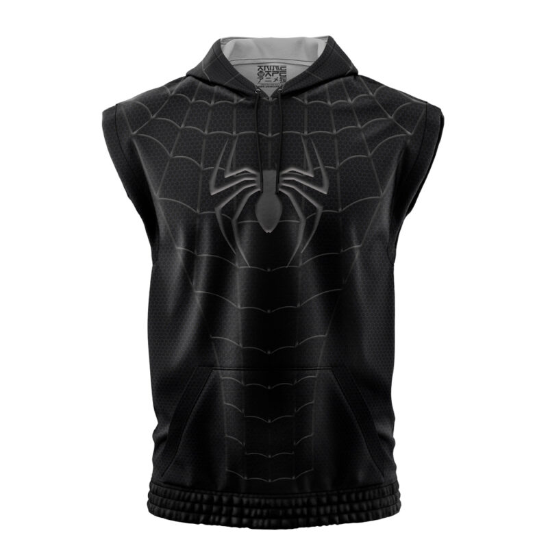 Spiderman Black Marvel Sleeveless Hoodie