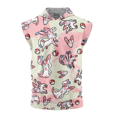 Sylveon Pattern Pokemon Sleeveless Hoodie
