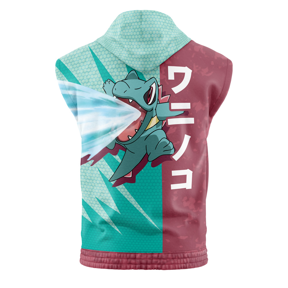 Totodile Attack Pokemon Sleeveless Hoodie - Image 2