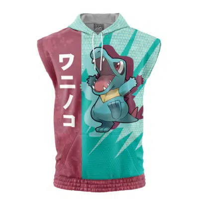 Totodile Attack Pokemon Sleeveless Hoodie