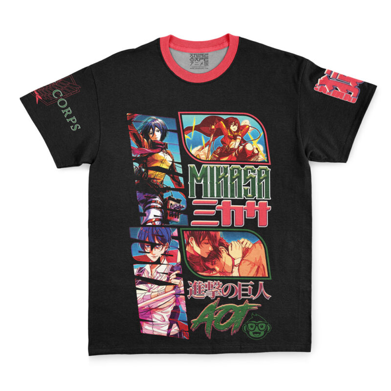 Mikasa Ackerman Attack on Titan Streetwear T-Shirt - Image 3
