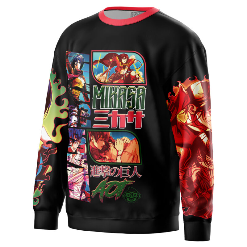 Mikasa Ackerman Attack on Titan Streetwear Sweatshirt - Image 3