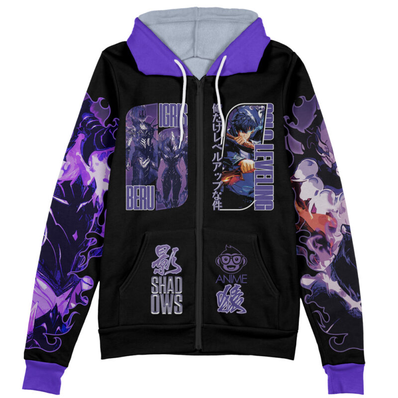 Shadow Army Solo Leveling Streetwear Zip Hoodie Jacket - Image 2