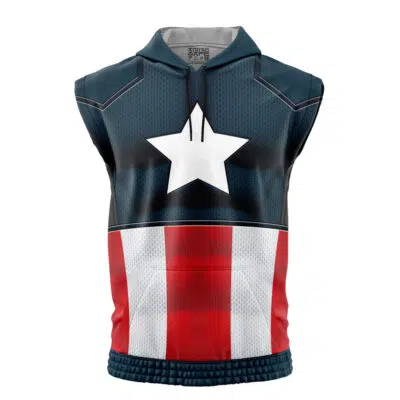 Captain America Cosplay Marvel Sleeveless Hoodie