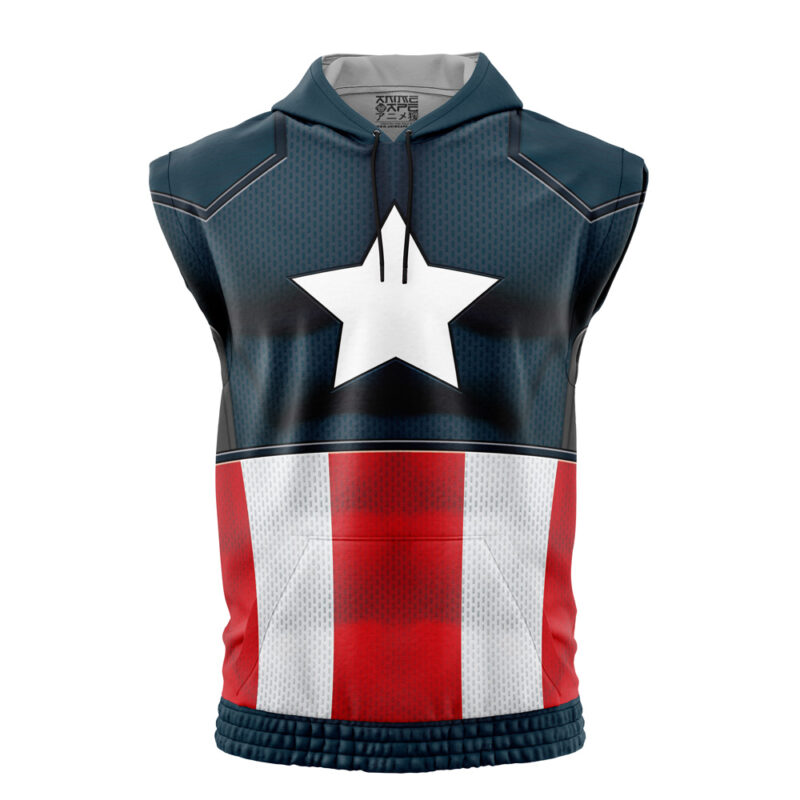 Captain America Cosplay Marvel Sleeveless Hoodie
