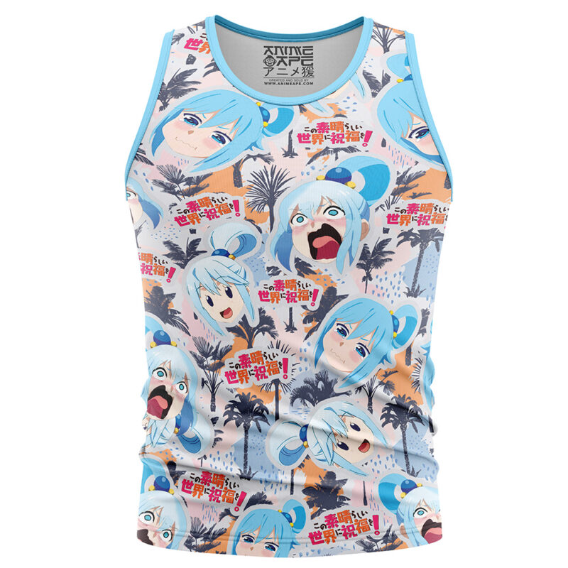 Funny Face Aqua Konosuba Tank Top