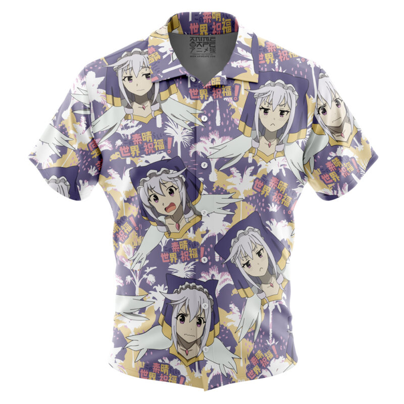 Funny Face Eris Konosuba Button Up Hawaiian Shirt