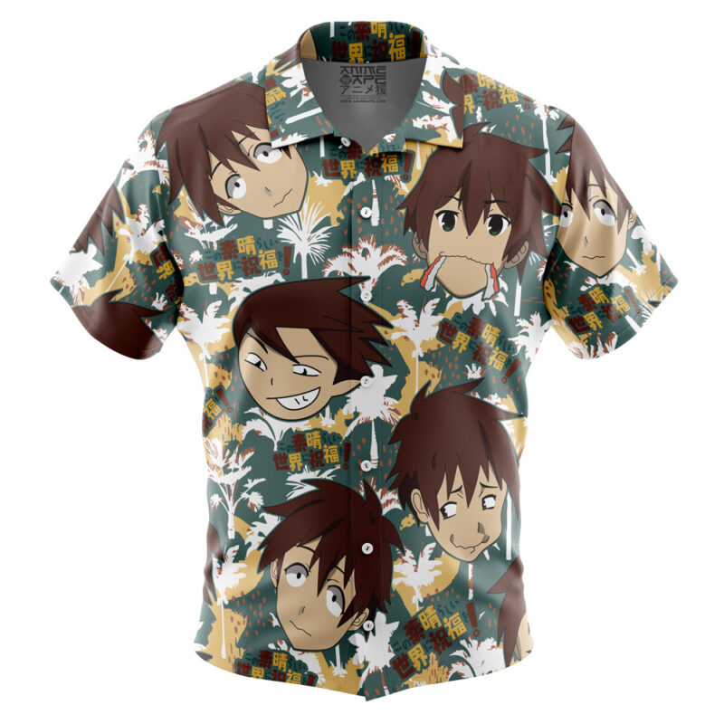 Funny Face Kazuma Konosuba Button Up Hawaiian Shirt