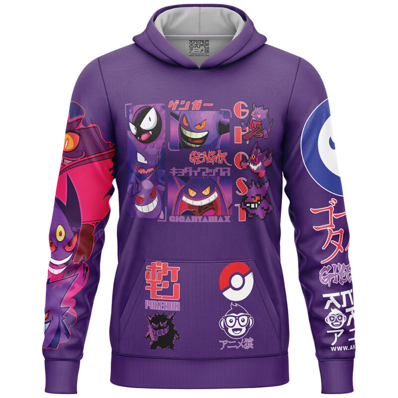 Gengar V5 Pokemon Streetwear Lightweight Hoodie