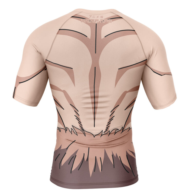 Hashibira Inosuke Body Demon Slayer Short Sleeve Rash Guard Compression Shirt