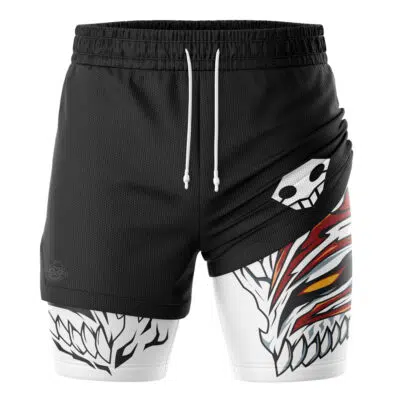 Ichigo Hallow Mask V2 Bleach_Performance Shorts FRONT LEFT Mockup