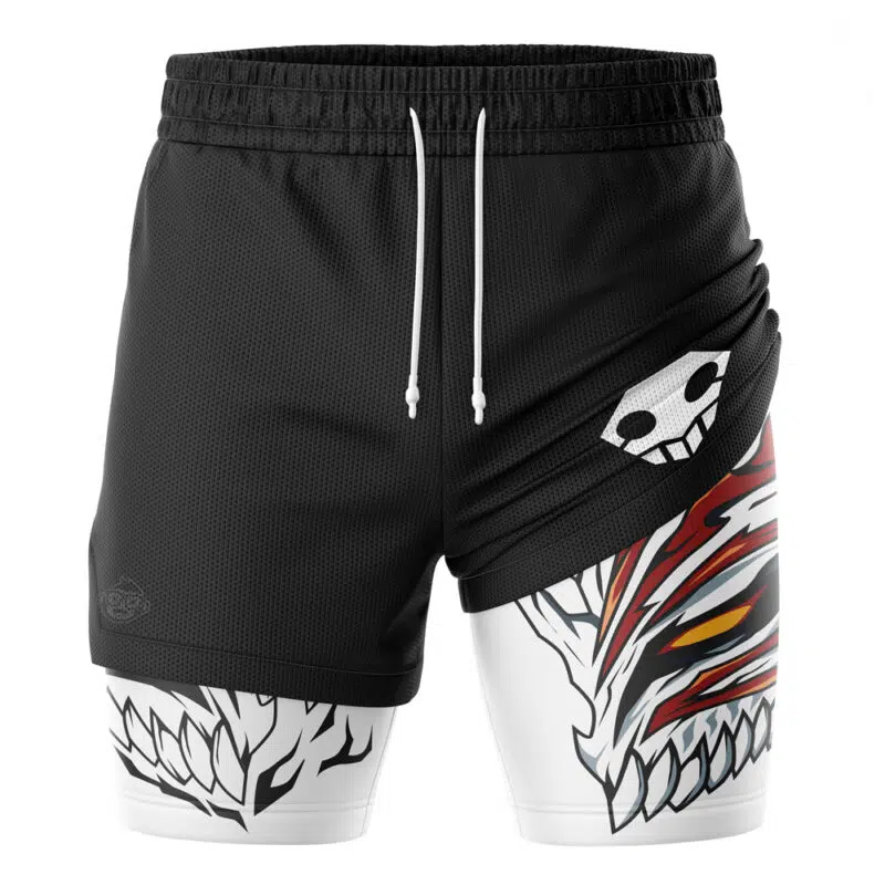 Ichigo Hallow Mask V2 Bleach_Performance Shorts FRONT LEFT Mockup