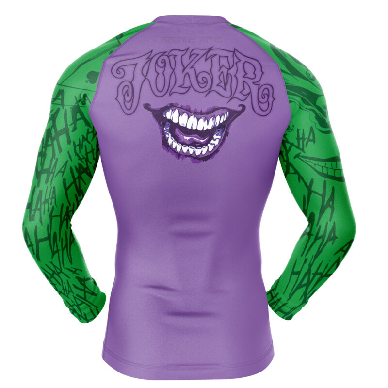 Joker DC Comics Long Sleeve Rash Guard Compression Shirt