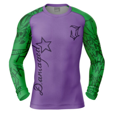 Joker DC Comics Long Sleeve Rash Guard Compression Shirt