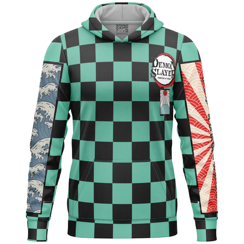 Kamado Tanjiro Haori Demon Slayer Streetwear Lightweight Hoodie - Image 2