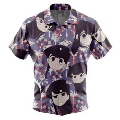 Komi Shouko Reaction Faces Komi Can't Communicate Button Up Hawaiian Shirt