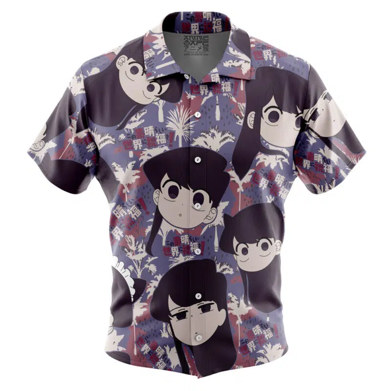 Komi Shouko Reaction Faces Komi Can't Communicate Button Up Hawaiian Shirt