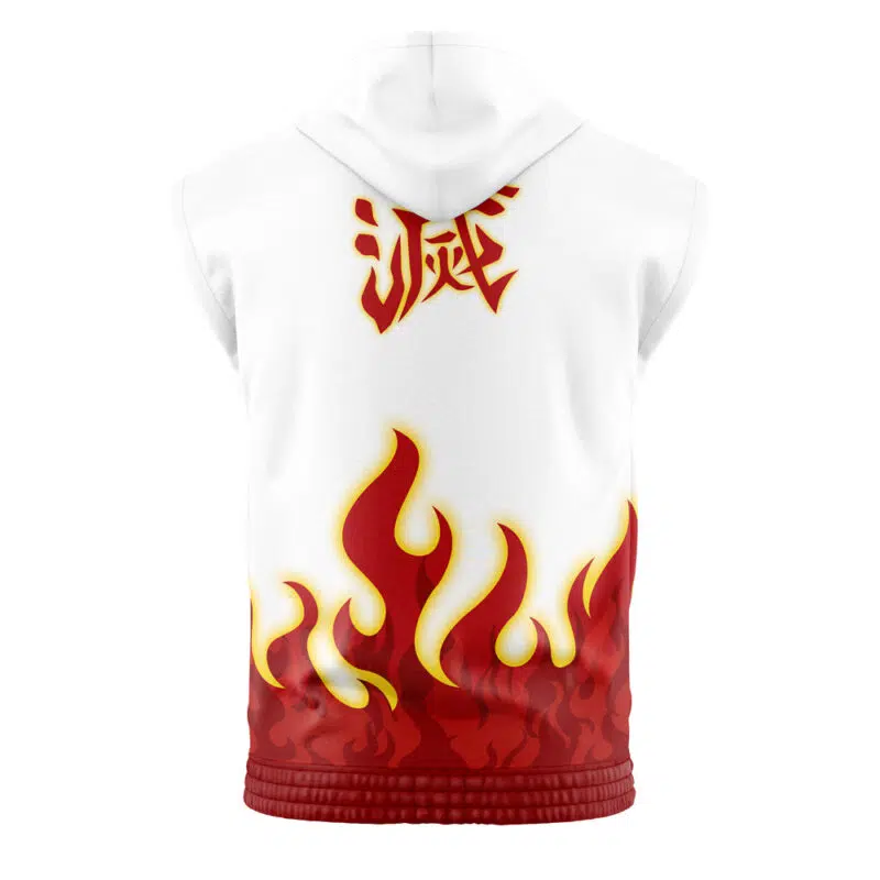 Kyojuro Rengoku V2 Demon Slayer Sleeveless Hoodie - Image 2