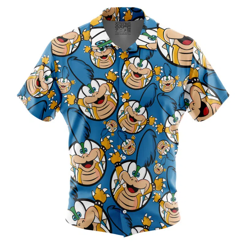 Larry Koopa Super Mario Bros Button Up Hawaiian Shirt